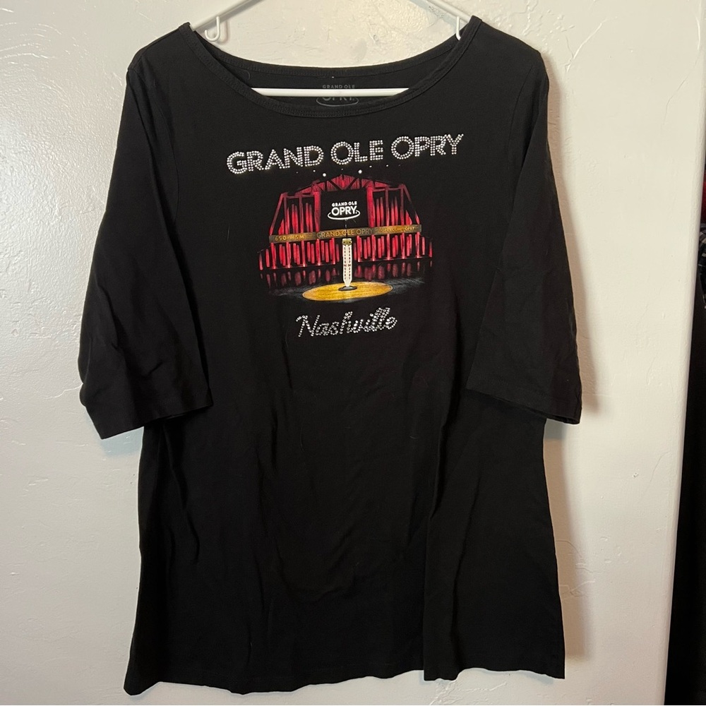 Grand Ole Opry Black with Rhinestones -Shirt Size XL
